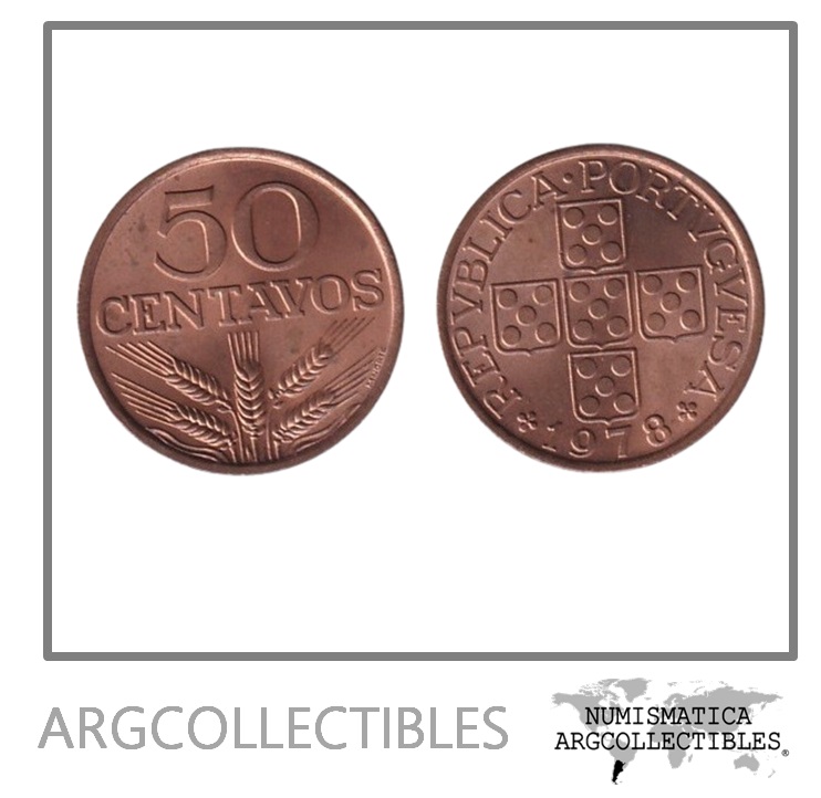 Portugal Moneda 50 Centavos 1978 Bronce KM-596 AU