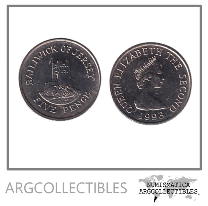 Jersey Moneda 5 Pence 1993 Niquel KM-56.2 UNC