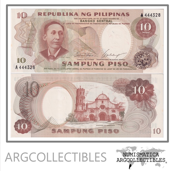 Filipinas Billete 10 Piso 1969 P-144 UNC