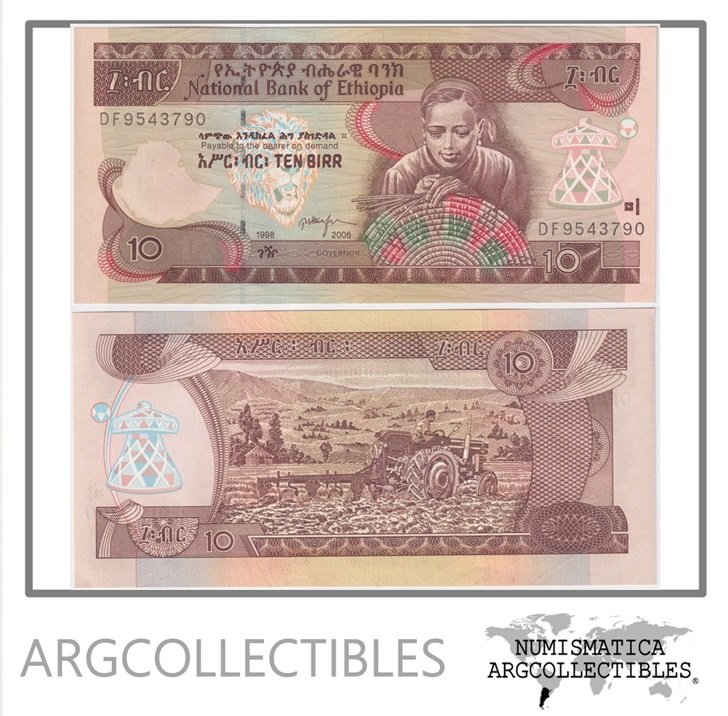Etiopia Billete 10 Birr 2006 P-48d UNC