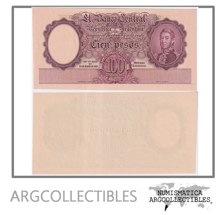 Argentina Billete 100 Pesos 1943 P-267 UNC (Proof)
