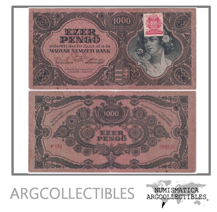 Hungria Billete 1.000 Pengo 1945 P-118b VF+
