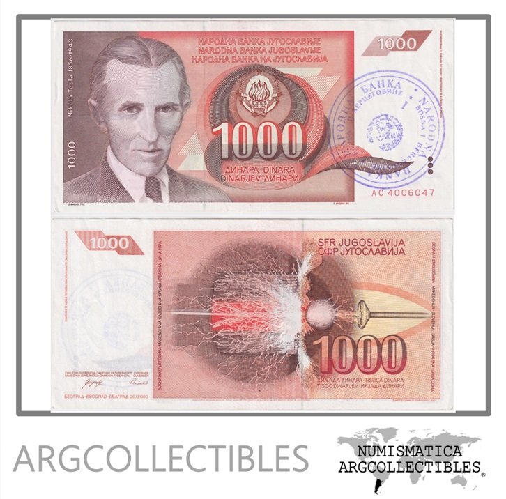 Bosnia y Herzegovina Billete 1.000 Dinara 1992 P-2b AU
