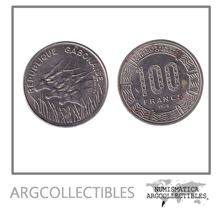 Gabon Moneda 100 Francos 1978 Niquel KM-13 AU