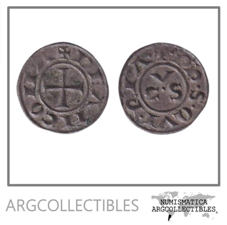 Italia Moneda Ancona 1201-1400 Denaro Plata