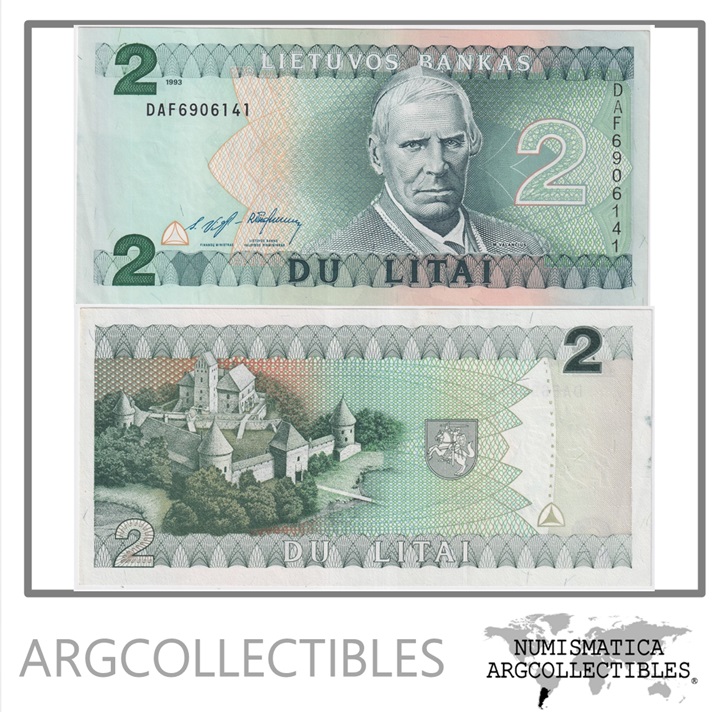 Lituania Billete 2 Litas 1993 P-54 AU