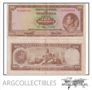 Venezuela Billete 100 Bolivares 1963 P-48a VF+