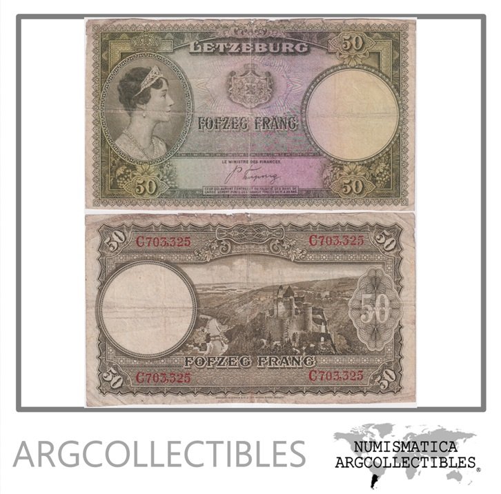 Luxemburgo Billete 50 Francos 1944 P-45 F