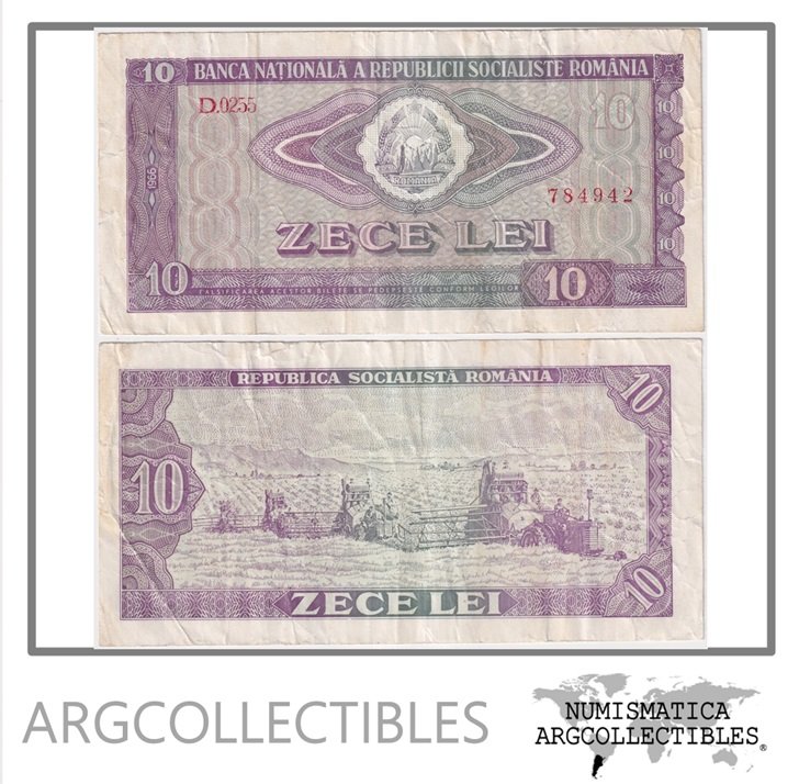 Rumania Billete 10 Lei 1966 P-94 F+