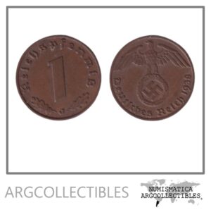 Alemania Moneda 1 Pfening 1938 J 3er Reich Bronce KM-89 VF+