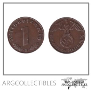 Alemania Moneda 1 Pfening 1939 B 3er Reich Bronce KM-89 VF+