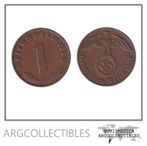 Alemania Moneda 1 Pfening 1938 A 3er Reich Bronce KM-89 VF+