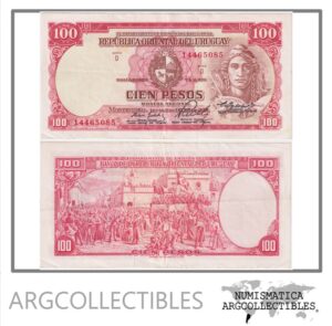 Uruguay Billete 100 Pesos 1939 P-43a/CR-3D1.1.2 VF+ (Serie D)