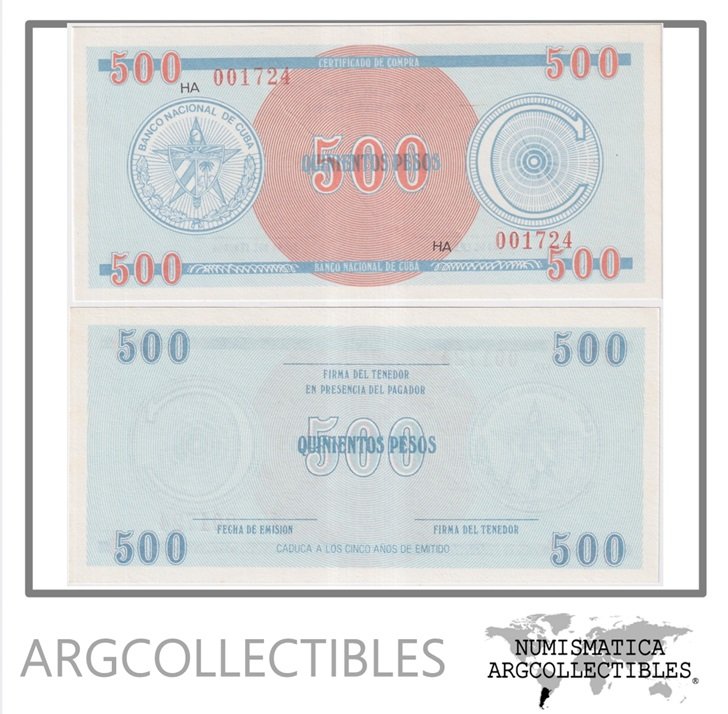 Cuba Billete 500 Pesos 1985 P-FX18 UNC