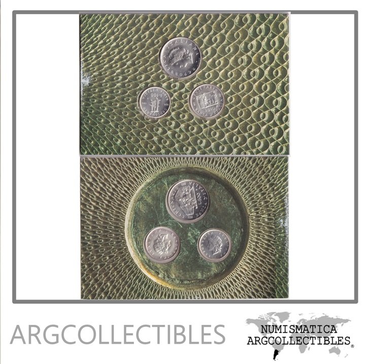 Italia Set x 3 Monedas 100-200-500 Liras 1993 / 100 Aniversario Banca Italiana Plata 835 KM-171/172/173 UNC