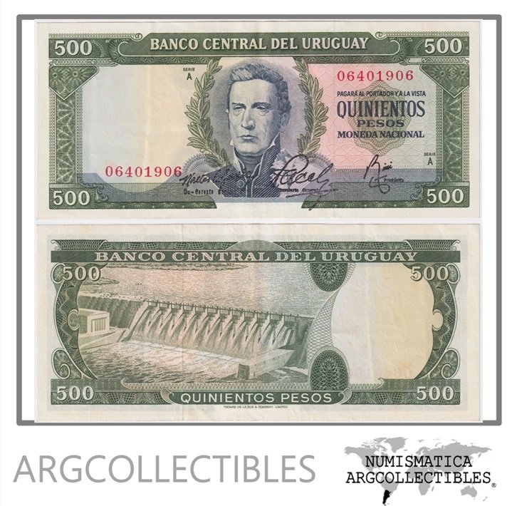 Uruguay Billete 500 Pesos 1967 P-48 / CR-8A4 XF
