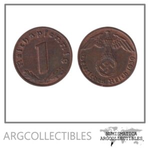 Alemania Moneda 1 Pfennig 1939 F 3er Reich Bronce KM-89 XF