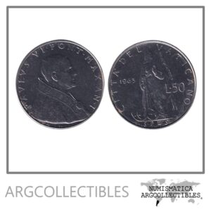 Vaticano Moneda 50 Liras 1963 Papa Pablo VI Acero KM-81 UNC