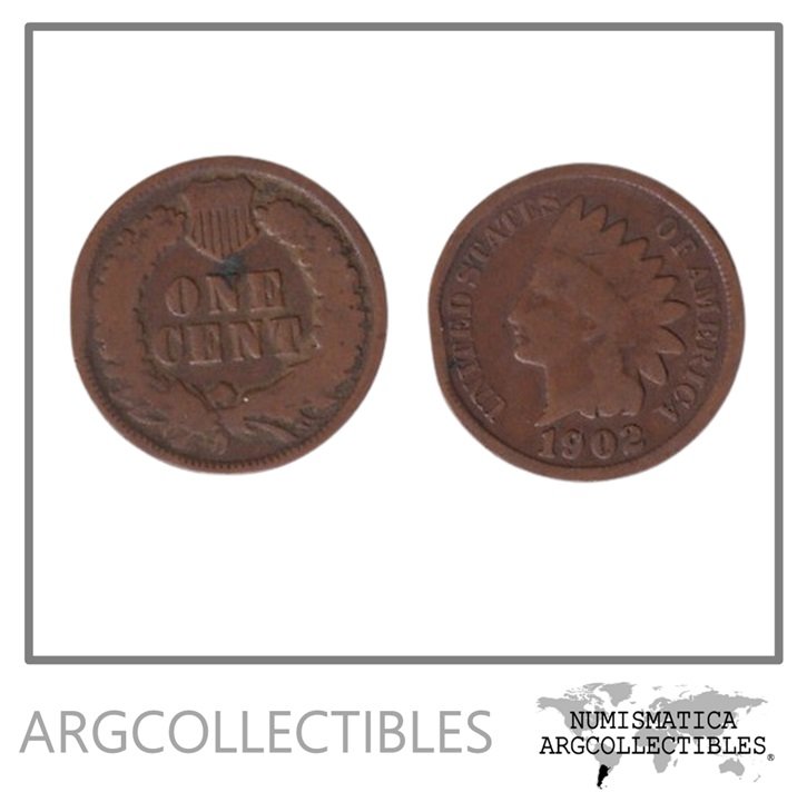 Usa Moneda 1 Centavo 1902 Bronce Indian Head KM-90a VF