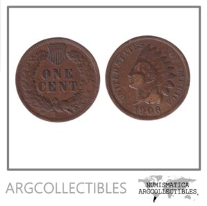 Usa Moneda 1 Centavo 1906 Bronce Indian Head KM-90a VF
