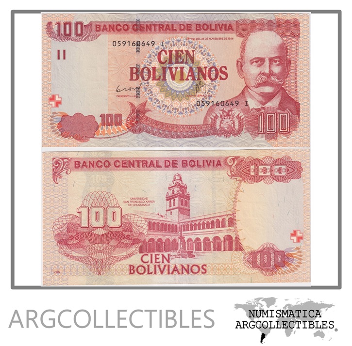 Bolivia Billete 100 Bolivianos 1986 P-241 XF+ (Serie I)