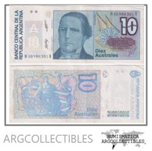 Argentina Billete 10 Australes 1987 P-325b/BOT-2826a XF (Reposicion)