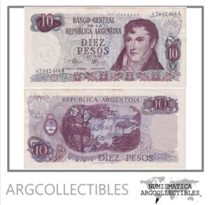 Argentina Billete 10 Pesos 1971 P-289/BOT-2341 XF (Serie A)