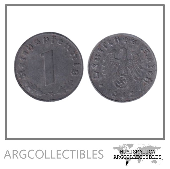 Alemania Moneda 1 Pfennig 1942 E 3er Reich Zinc KM-97 VF