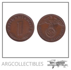 Alemania Moneda 1 Pfennig 1940 A 3er Reich Bronce KM-89 VF+