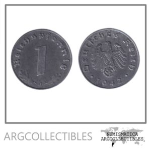 Alemania Moneda 1 Pfennig 1942 J 3er Reich Zinc KM-97 VF