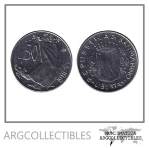 San Marino Moneda 50 Liras 1981 Paz Acero KM-121 UNC