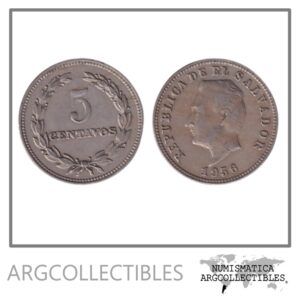 El Salvador Moneda 5 Centavos Niquel 1956 KM-134a VF+