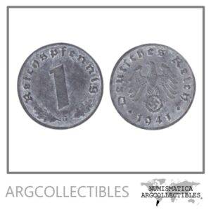 Alemania Moneda 1 Pfennig 1941 G 3er Reich Zinc KM-97 VF