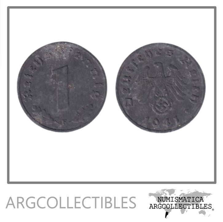 Alemania Moneda 1 Pfennig 1941 F 3er Reich Zinc KM-97 VF