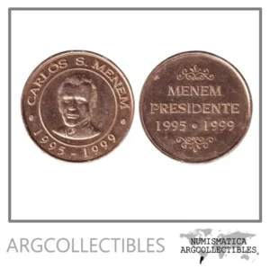 Argentina Medalla 1999 Carlos Saul Menem Alumino Dorado