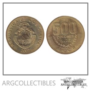 Costa Rica Moneda 500 Colones 2007 Laton KM-239.1b UNC