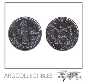 Guatemala Moneda 10 Centavos 2008 Niquel KM-277 UNC