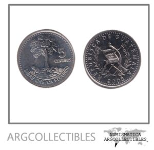 Guatemala Moneda 5 Centavos 2008 Niquel KM-276 UNC