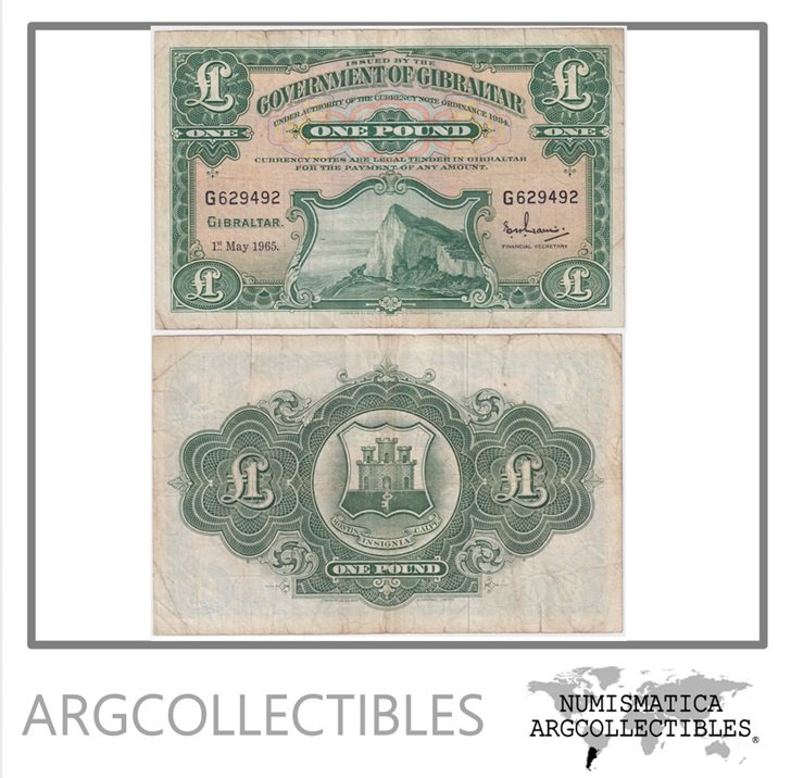 Gibraltar Billete 1 Pound 1965 P-18a F+