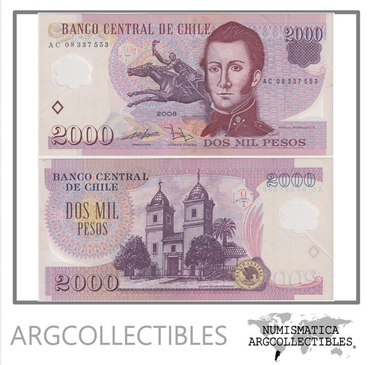 Chile Billete 2.000 Pesos 2008 P-160c XF (Polimero)