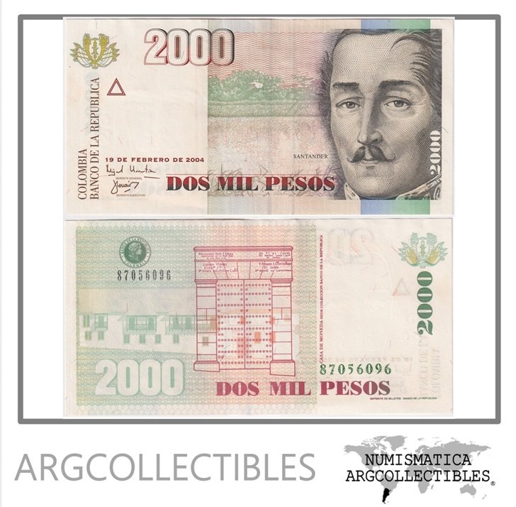 Colombia Billete 2.000 Pesos 2004 P-441i XF+