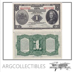 Indias Holandesas Billete 1 Gulden 1943 P-111 AU