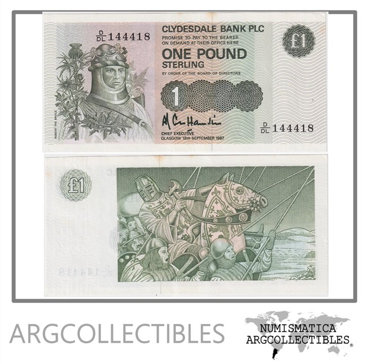 Escocia Billete 1 Pound 1987 P-211d AU