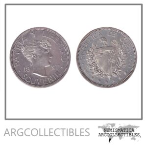 Cuba Moneda 1 Peso 1897 Souvenir Tipo III Plata 900 KM-X-M3 AU