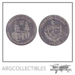 Cuba Moneda 1 Peso 1987 Catedral de Santiago Niquel KM-148 UNC