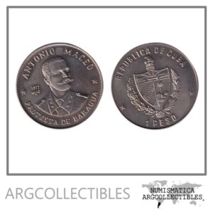 Cuba Moneda 1 Peso 1977 Antonio Maceo Niquel KM-189 UNC