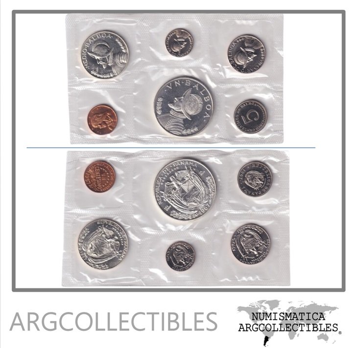 Panama Set x 6 Monedas 1967 Plata-Niquel-Bronce KM-PS5 Proof