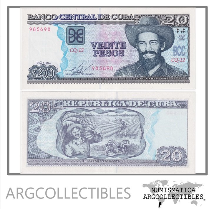 Cuba Billete 20 Pesos 2016 P-122k UNC