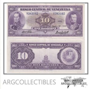 Venezuela Billete 10 Bolivares 1959 P-31b AU