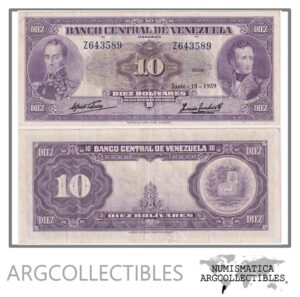 Venezuela Billete 10 Bolivares 1959 P-31b VF+
